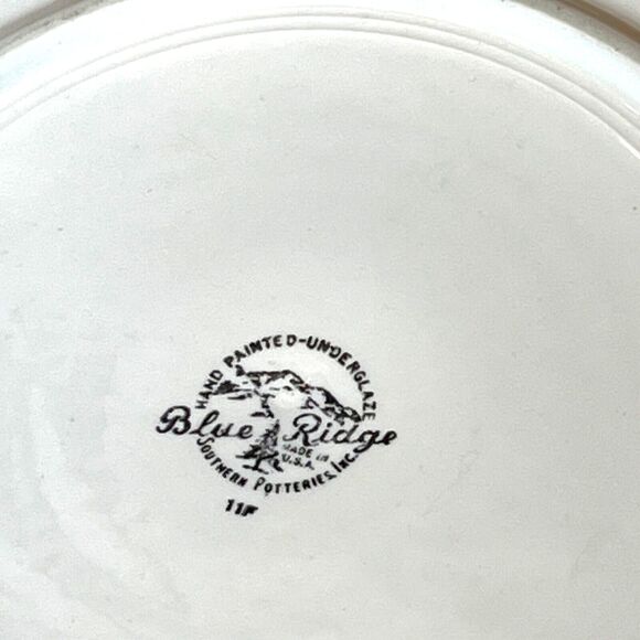 BLUE RIDGE Southern Potteries 9 1/2” Plate GREENBRIER PATTERN 1940s USA - Picture 6 of 10